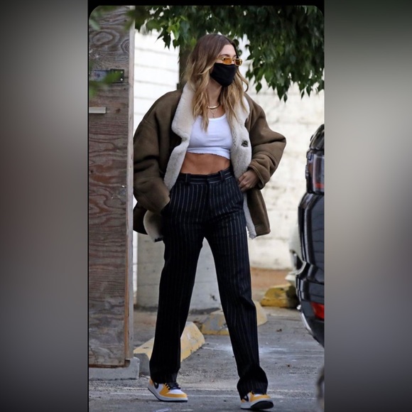 Brown Pin-striped Trousers/Dress Pants - Picture 2 of 5